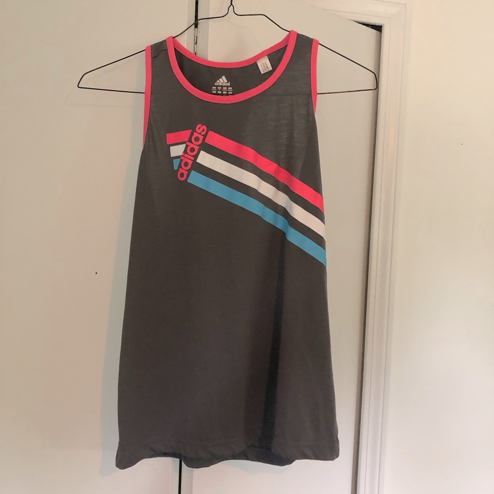 Gray retro colored adidas tank